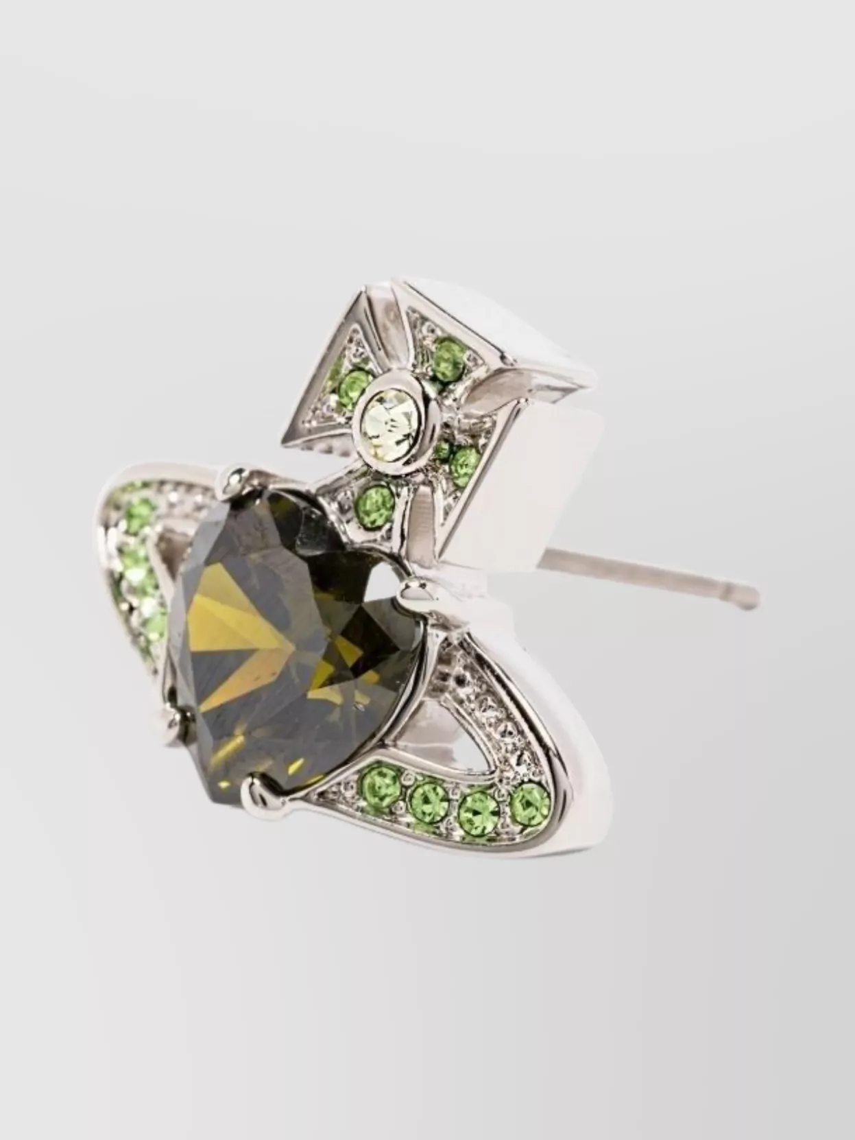 Vivienne Westwood Heart Stud Earrings Gemstone Embellishments