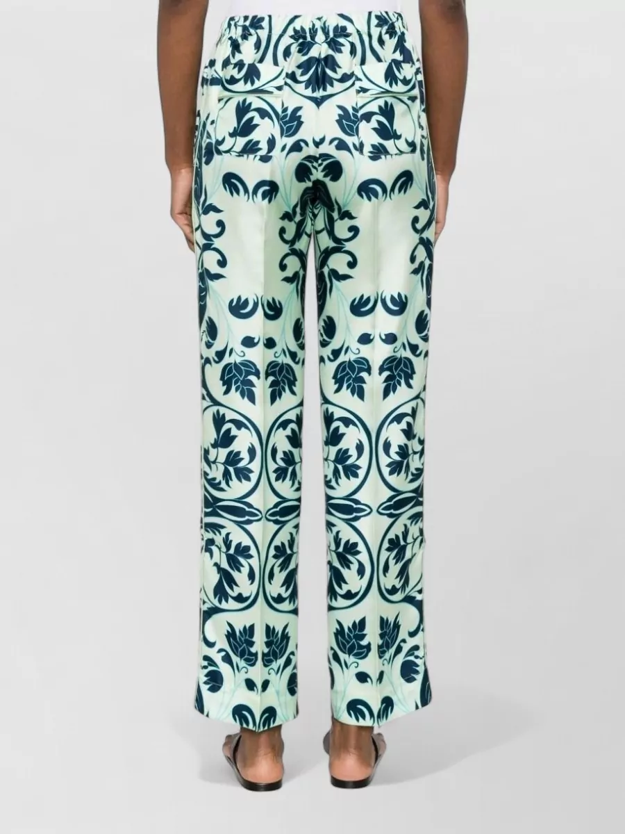 F.r.s For Restless Sleepers Floral Print Silk Wide-Leg Trousers