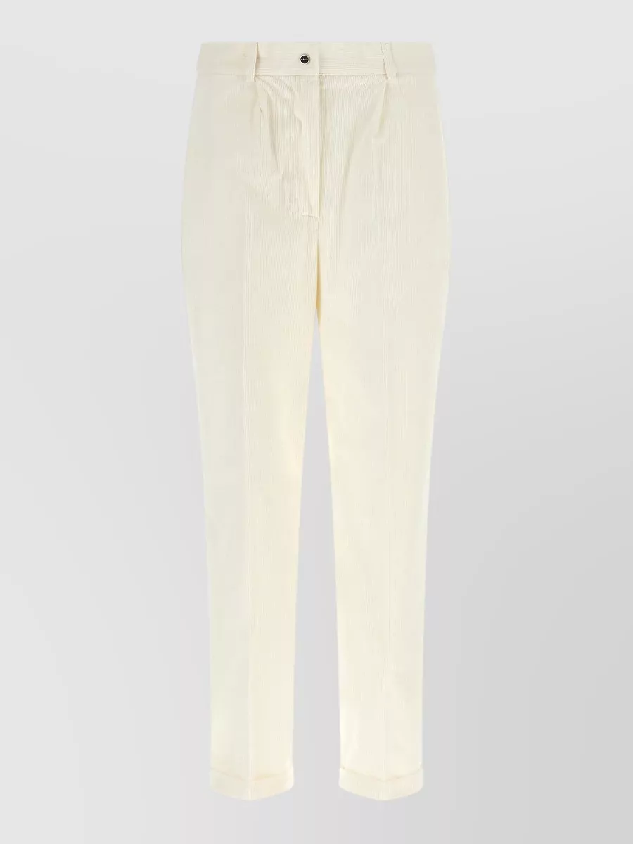 Kiton Corduroy Pleated Tapered Tailored Trousers