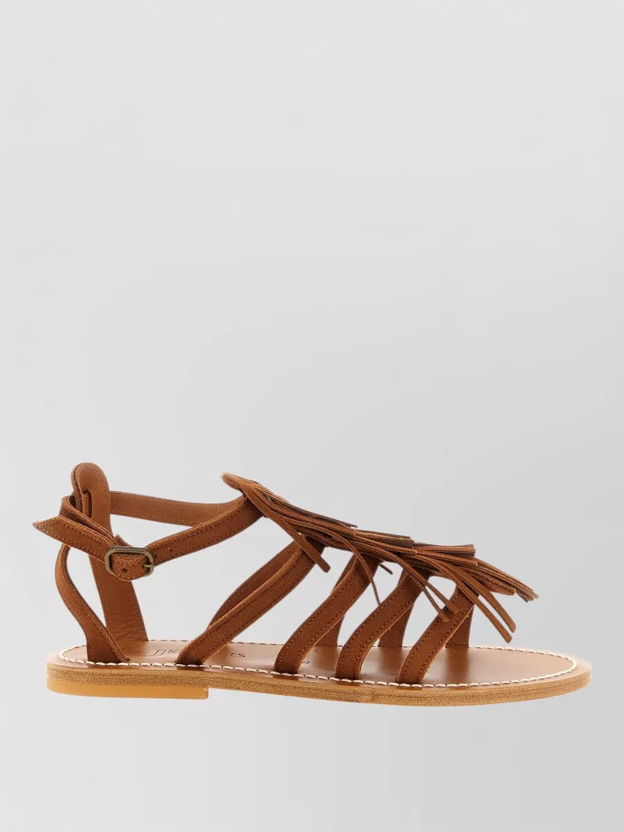 K. Jacques Leather Flat Sandals