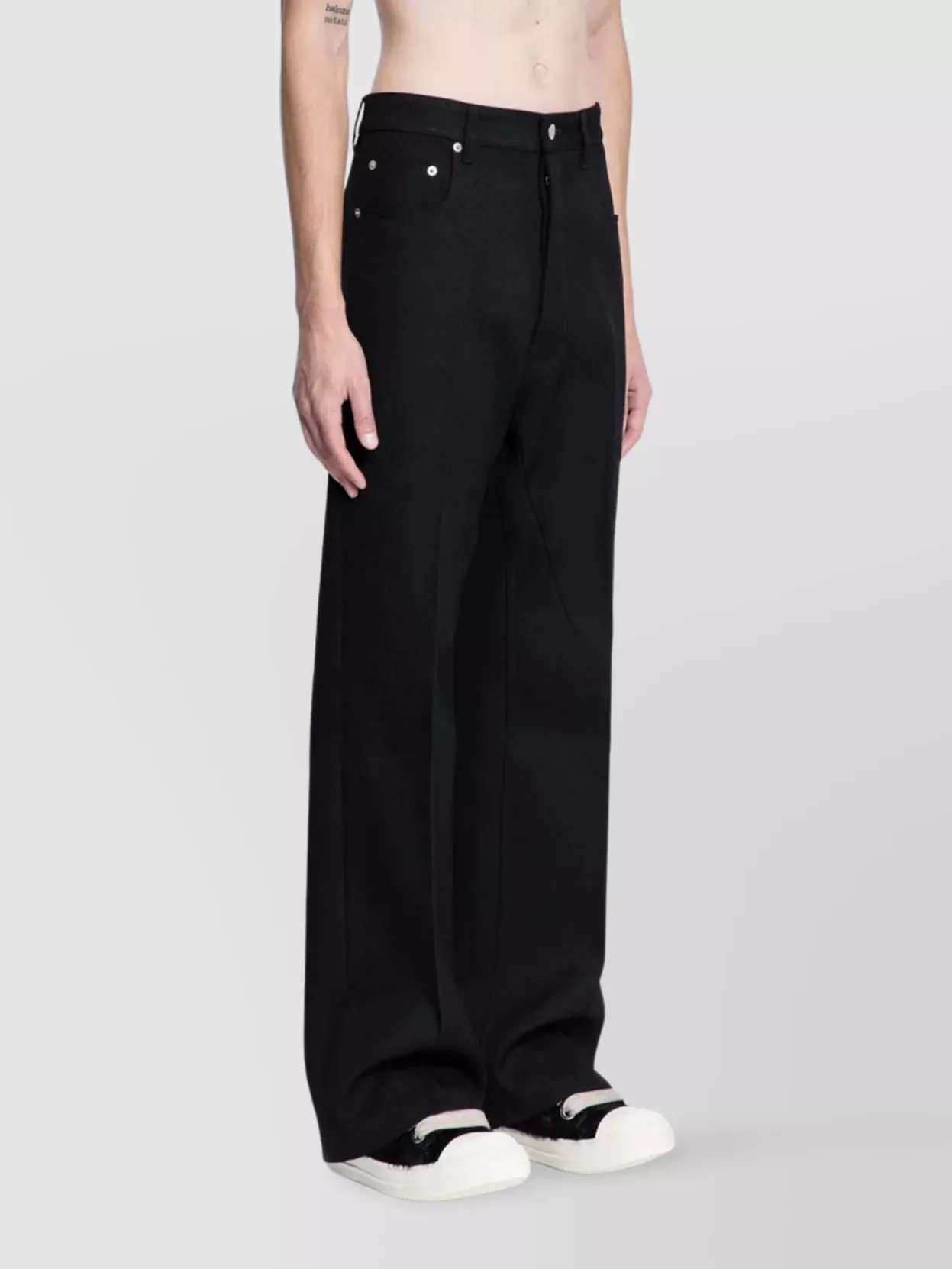 Rick Owens Black Concordians Tailored Geth Trousers In Black