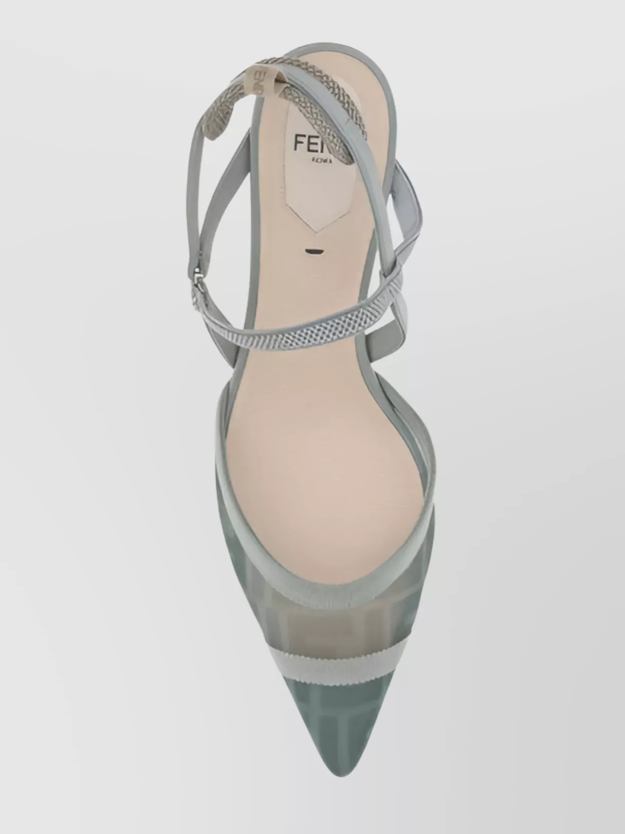 Fendi Colibri Lite Slingback In Green Matcha Ff Mesh Women