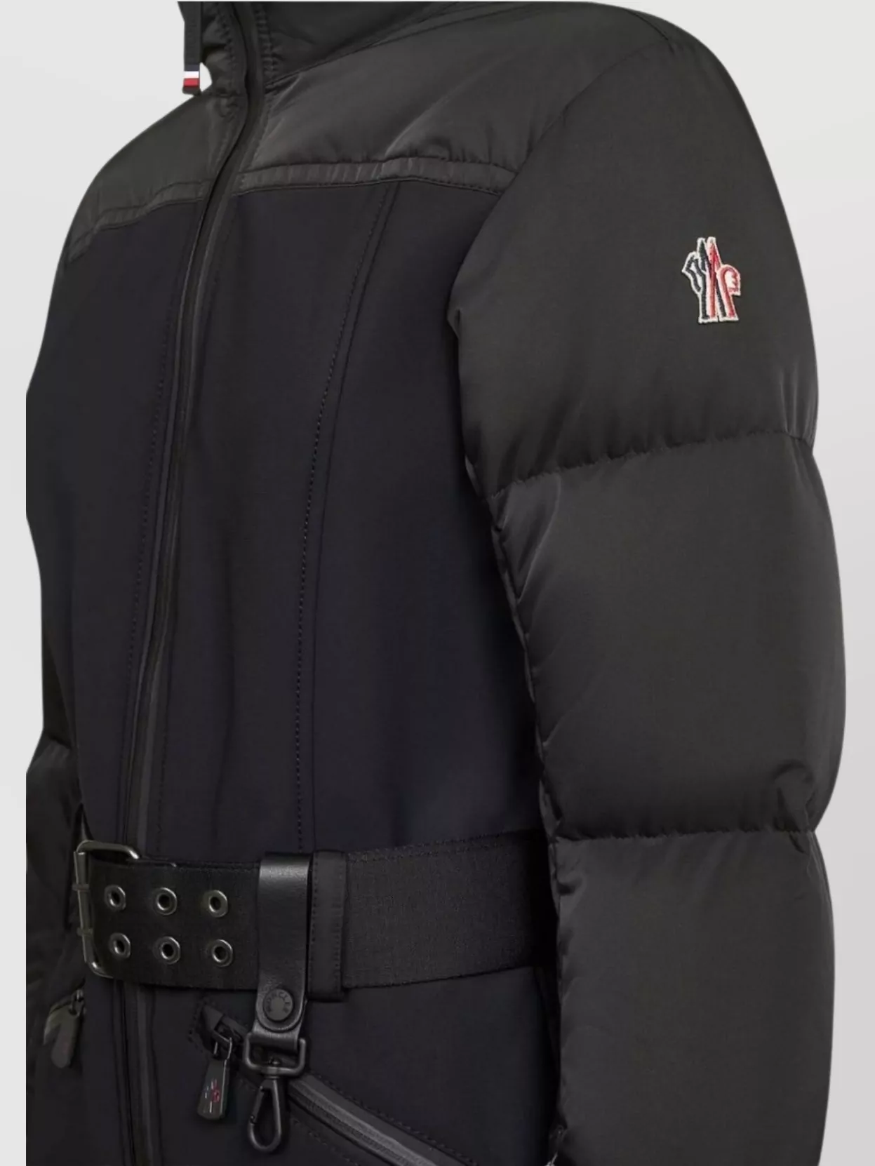 Moncler Tailored Suit With Belted Waist And Pockets In Black