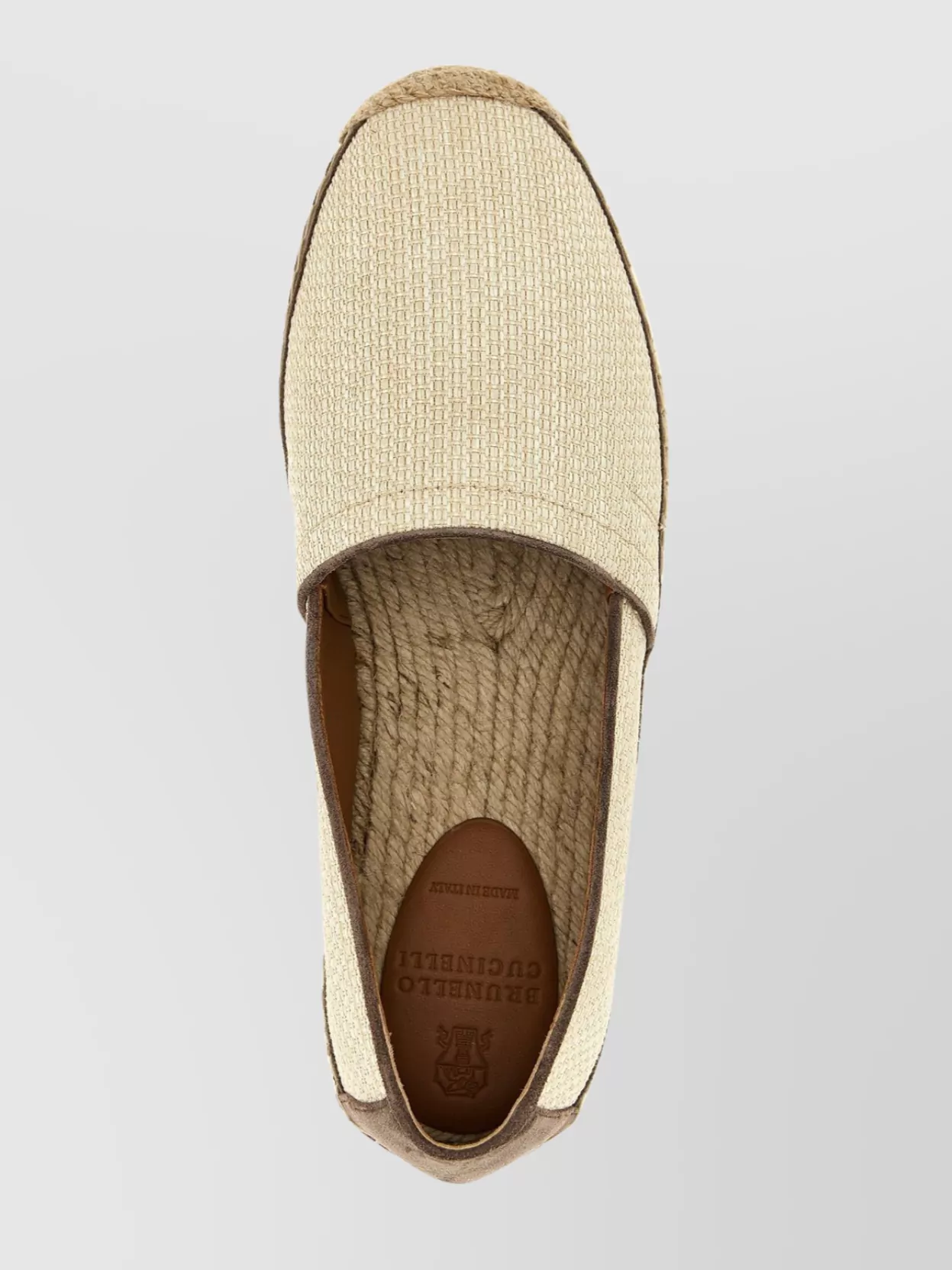 Brunello Cucinelli Round Toe Espadrilles With Woven Sole In Neutrals