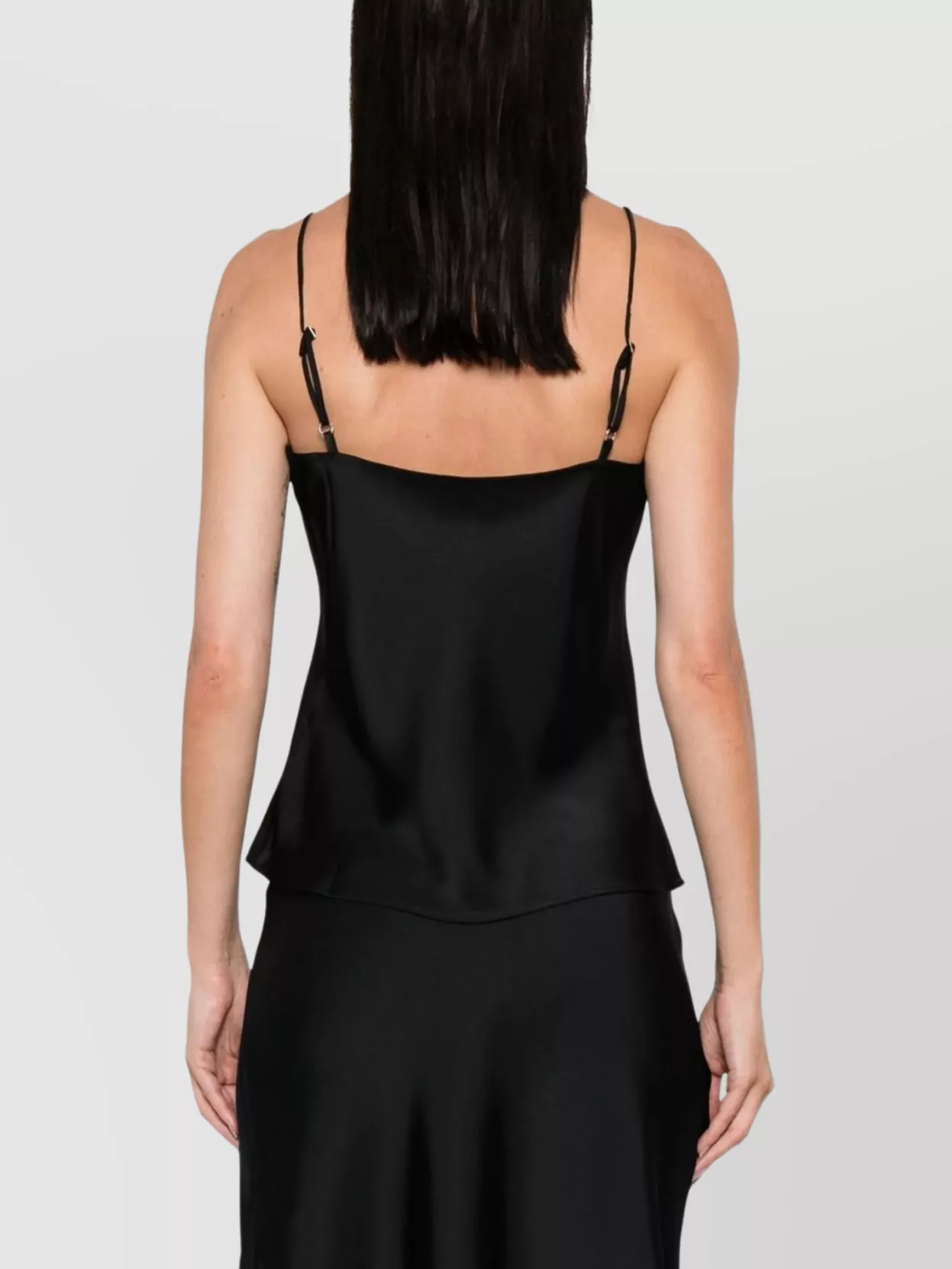 Calvin Klein Satin Cami With Lace Trim And Spaghetti Straps