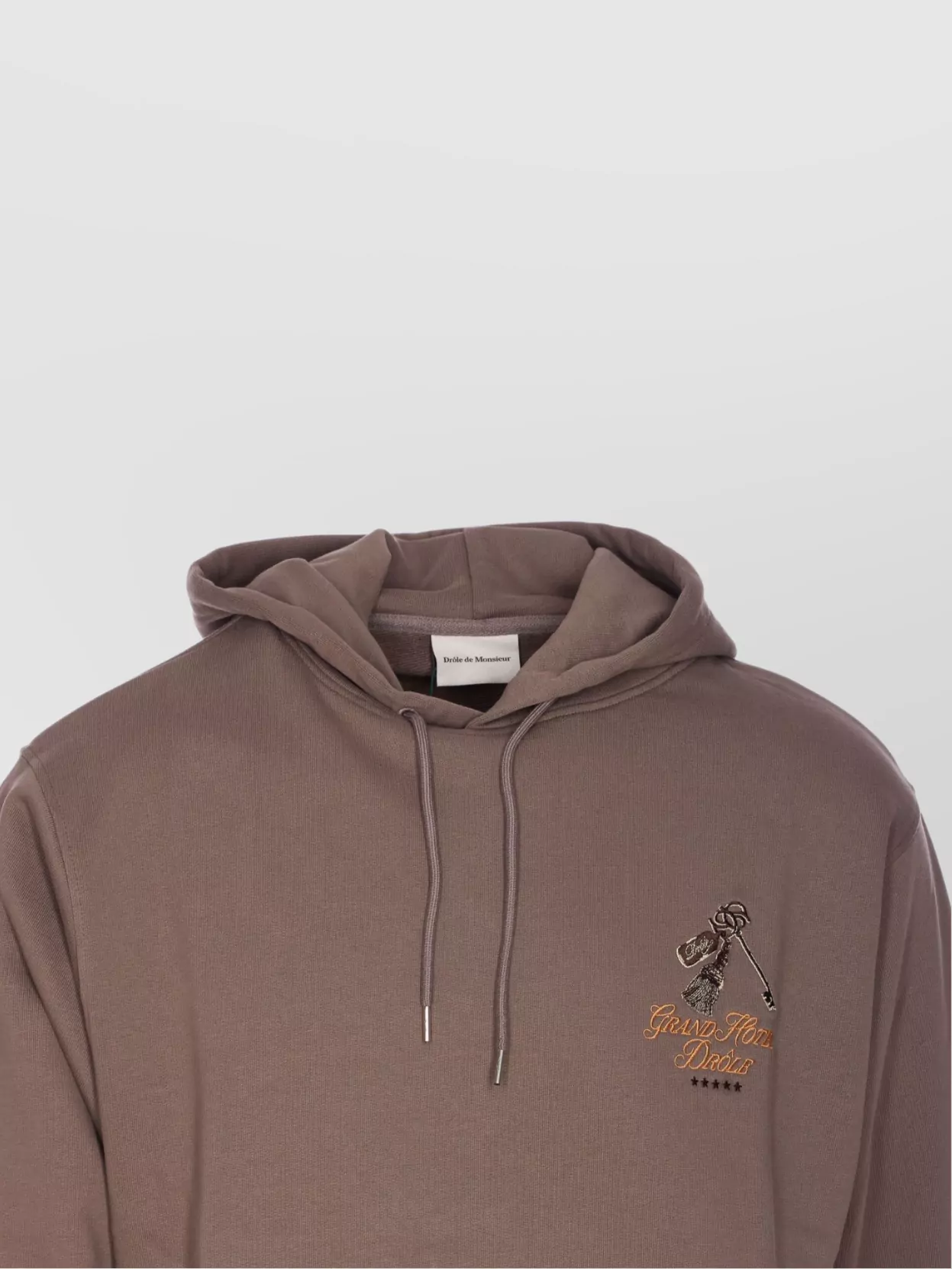Drôle De Monsieur Hooded Sweater With Embroidered Detail And Front Pocket