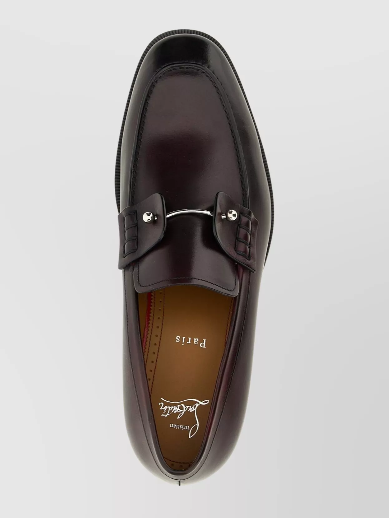 Christian Louboutin Round Toe Loafers Featuring Buckle Detail