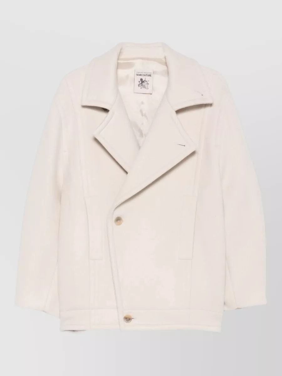 Semicouture virgin wool oversized double-breasted coat