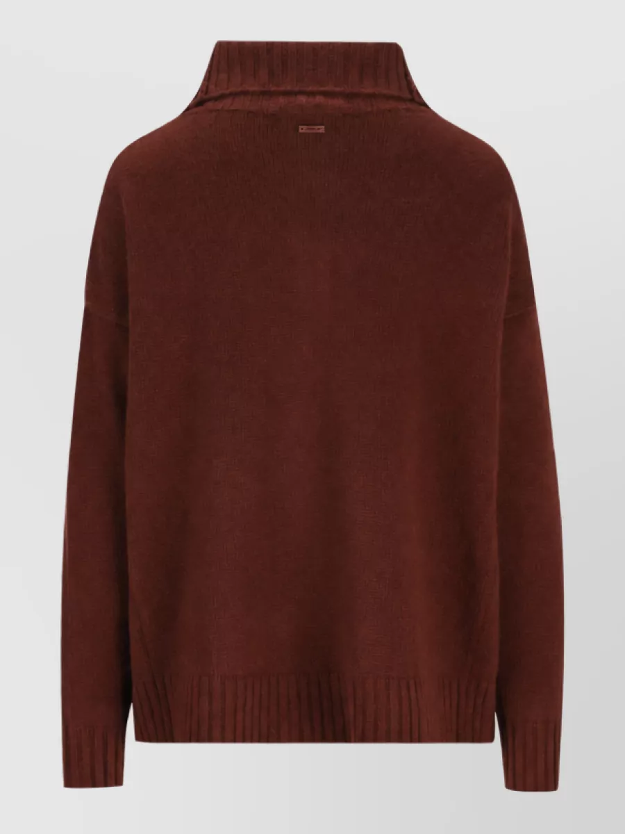 Max Mara Cashmere Ribbed High-Neck Half-Zip Sweatshirt