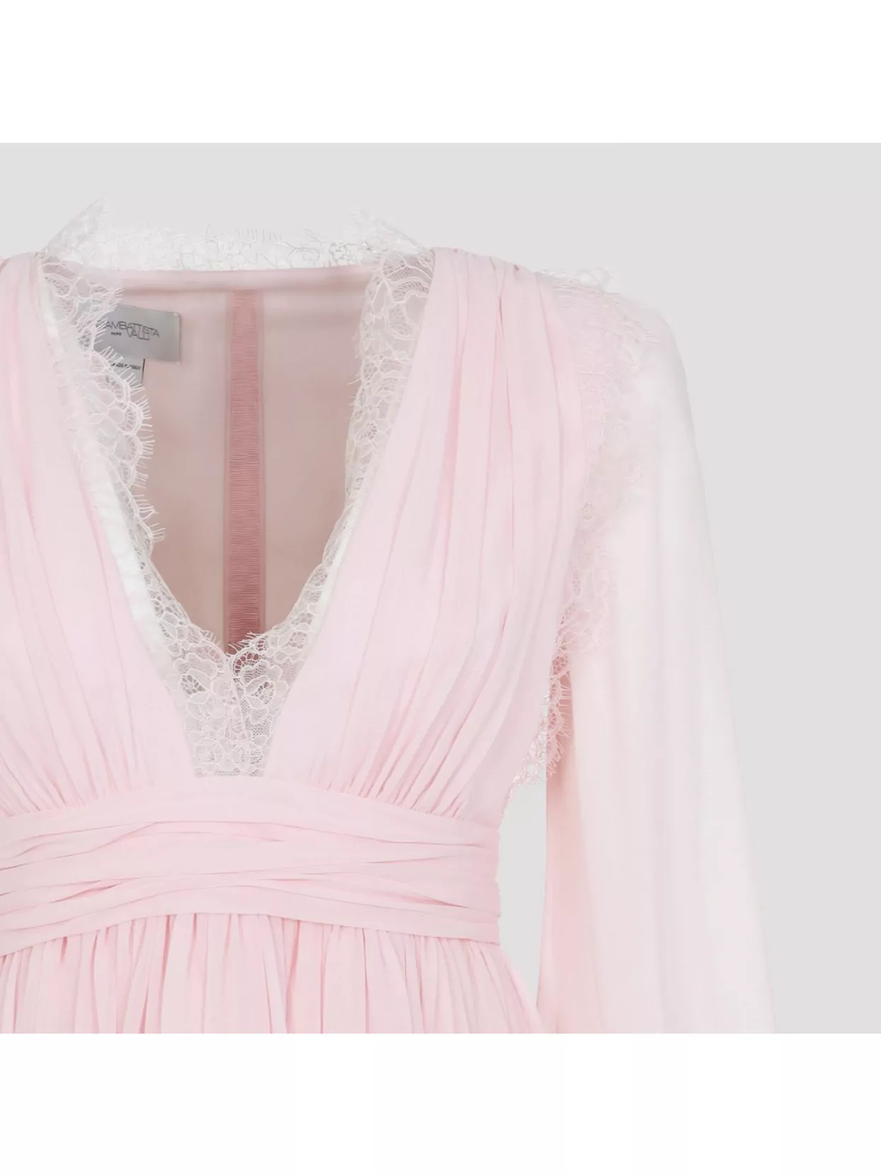 Giambattista Valli V-Neck Long Sleeve Floor-Length Dress