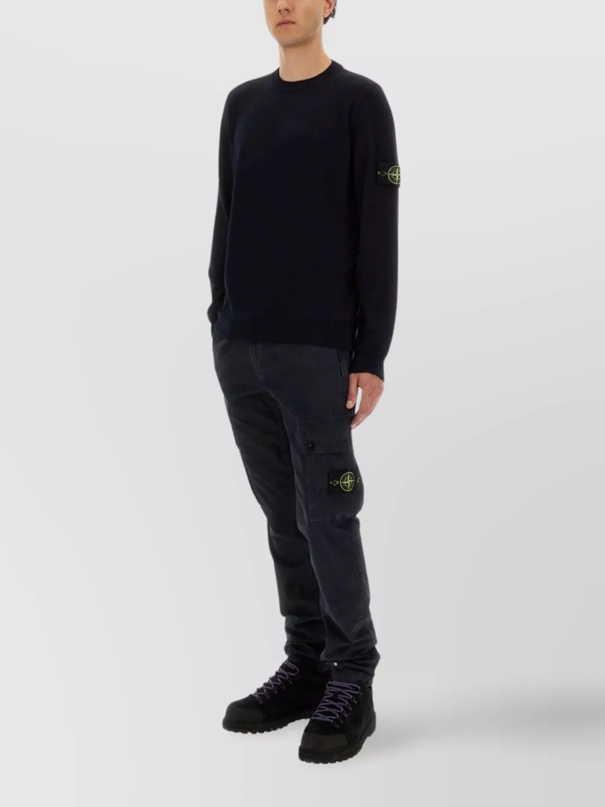 Stone Island Crew Neck Sweater Ribbed Cuffs