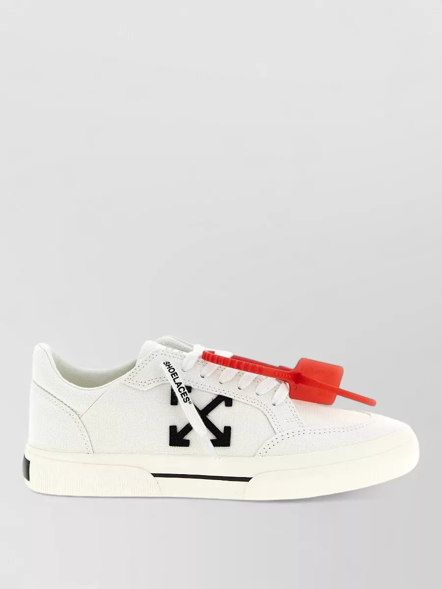 Off-White canvas low-top lace-up sneakers