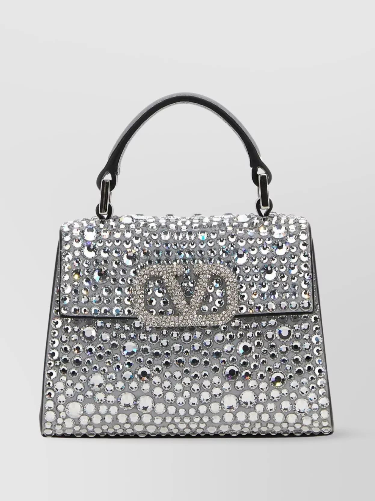 Shop Valentino Crystal-embellished Micro Vsling Clutch Handbag