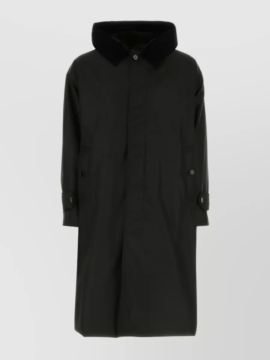 Shop Burberry Smart Single-breasted Coat With Collar And Functional Design In Black