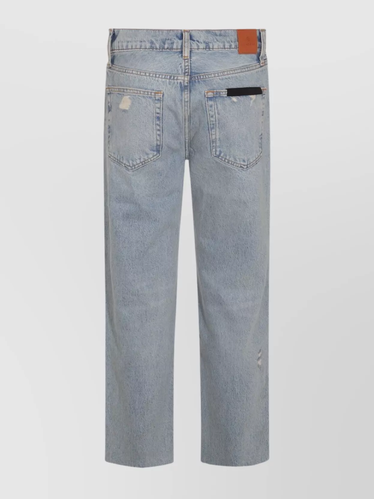 ANINE BING STRAIGHT LEG TROUSERS DISTRESSED FINISH