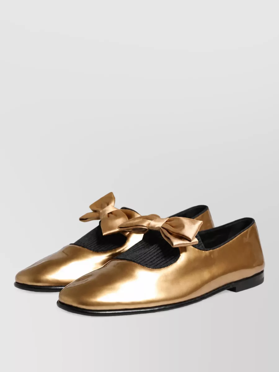 Dolce&Gabbana Metallic Leather Ballerina Flats