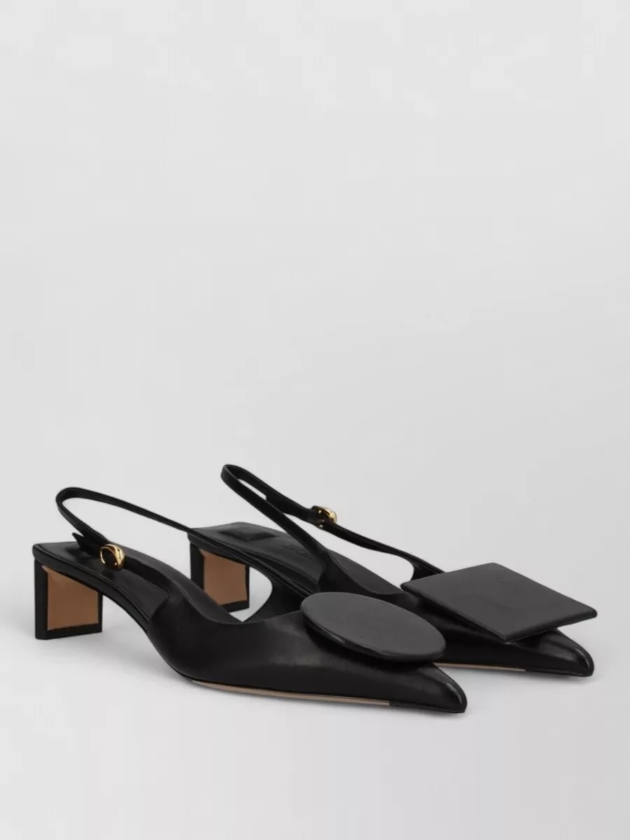 Jacquemus Slingback Sandals Block Heel Pointed Toe