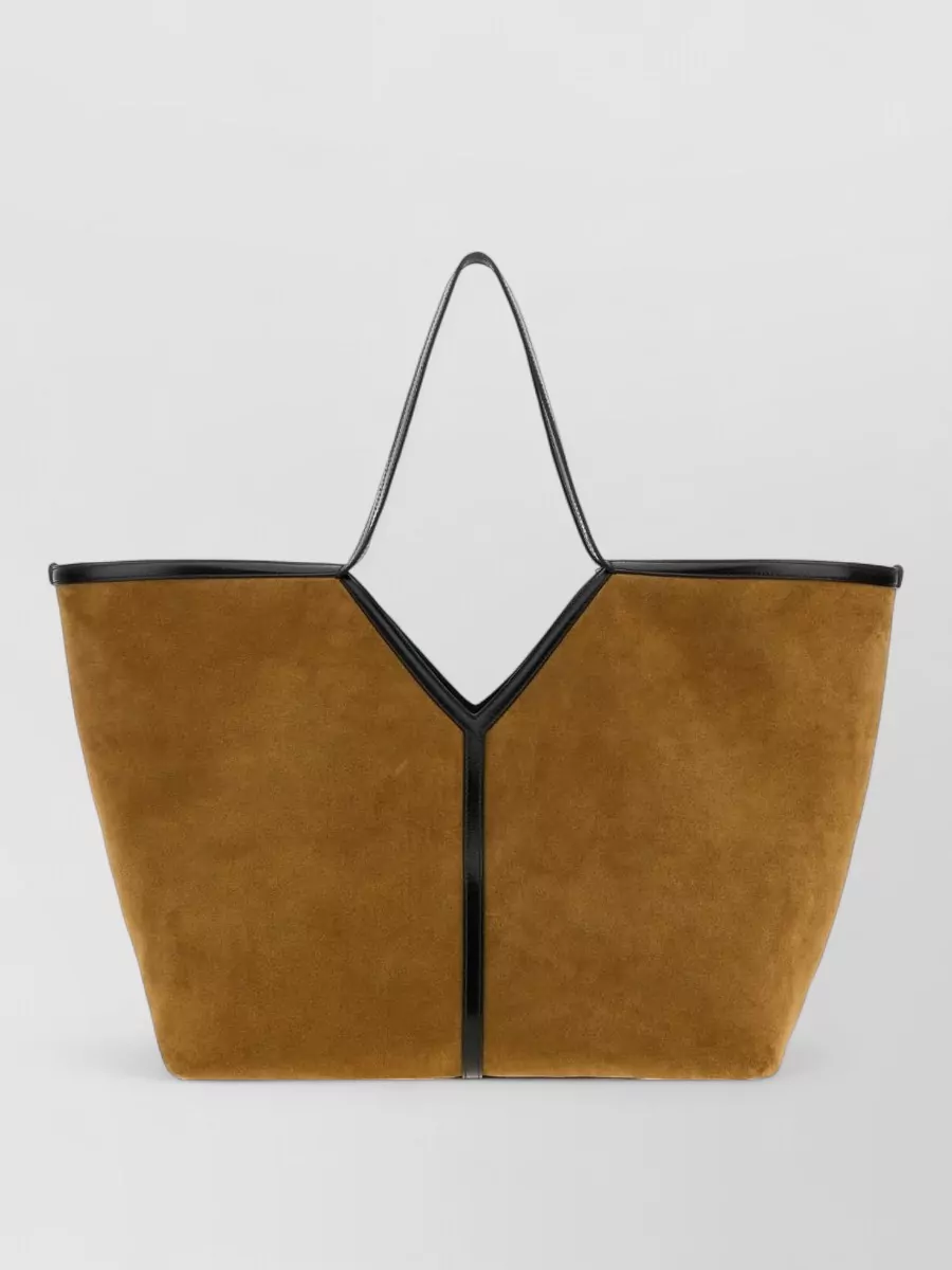 Saint Laurent Y Suede Leather Tote Bag