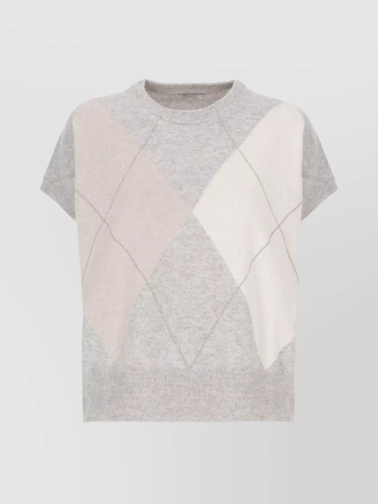 Peserico Argyle Pattern Wool And Silk Top In Multi