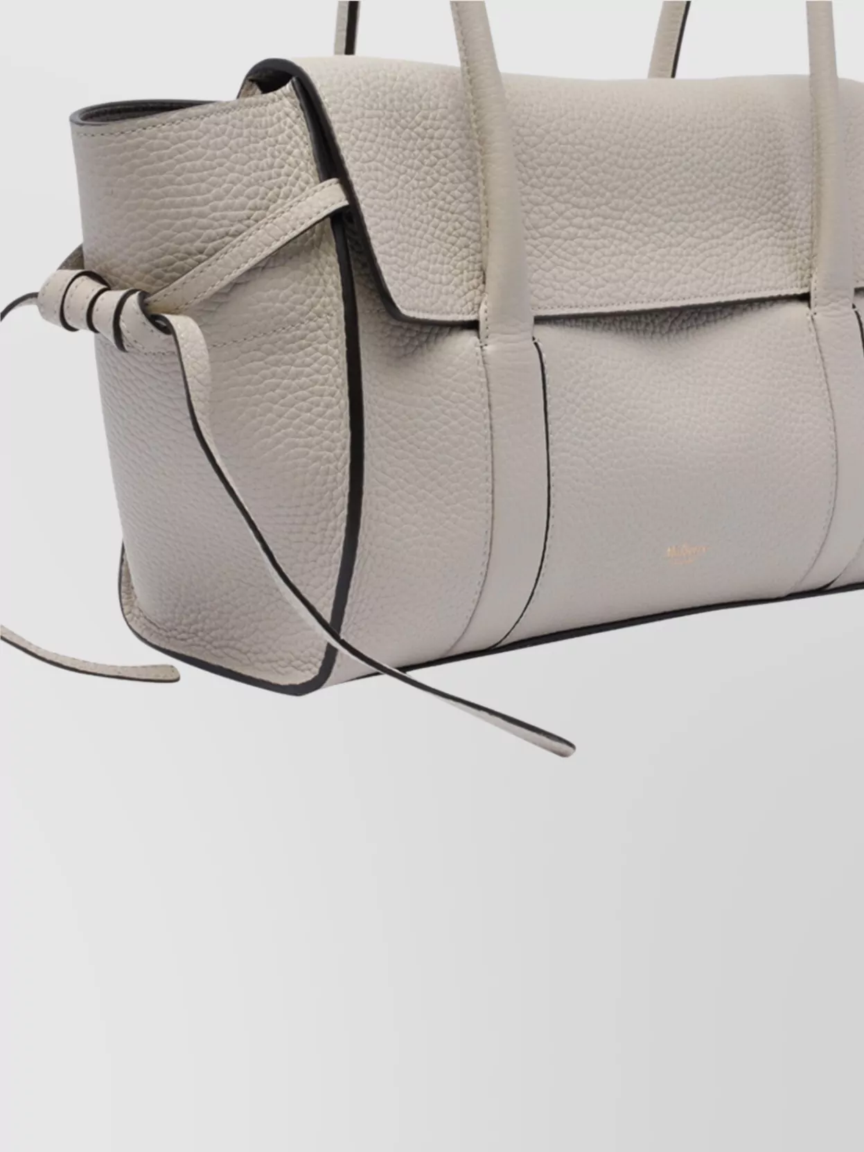 Mulberry Leather Textured Shoulder Bag With Double Handles