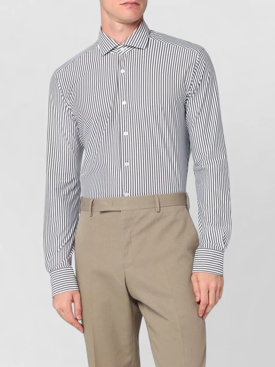 Xacus striped tailored-fit shirt