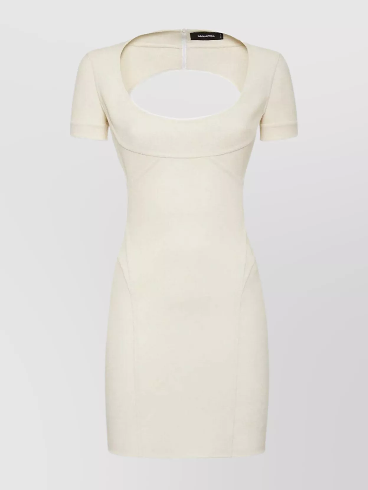 Dsquared2 Mini Dress With Open Back And Short Sleeves In White