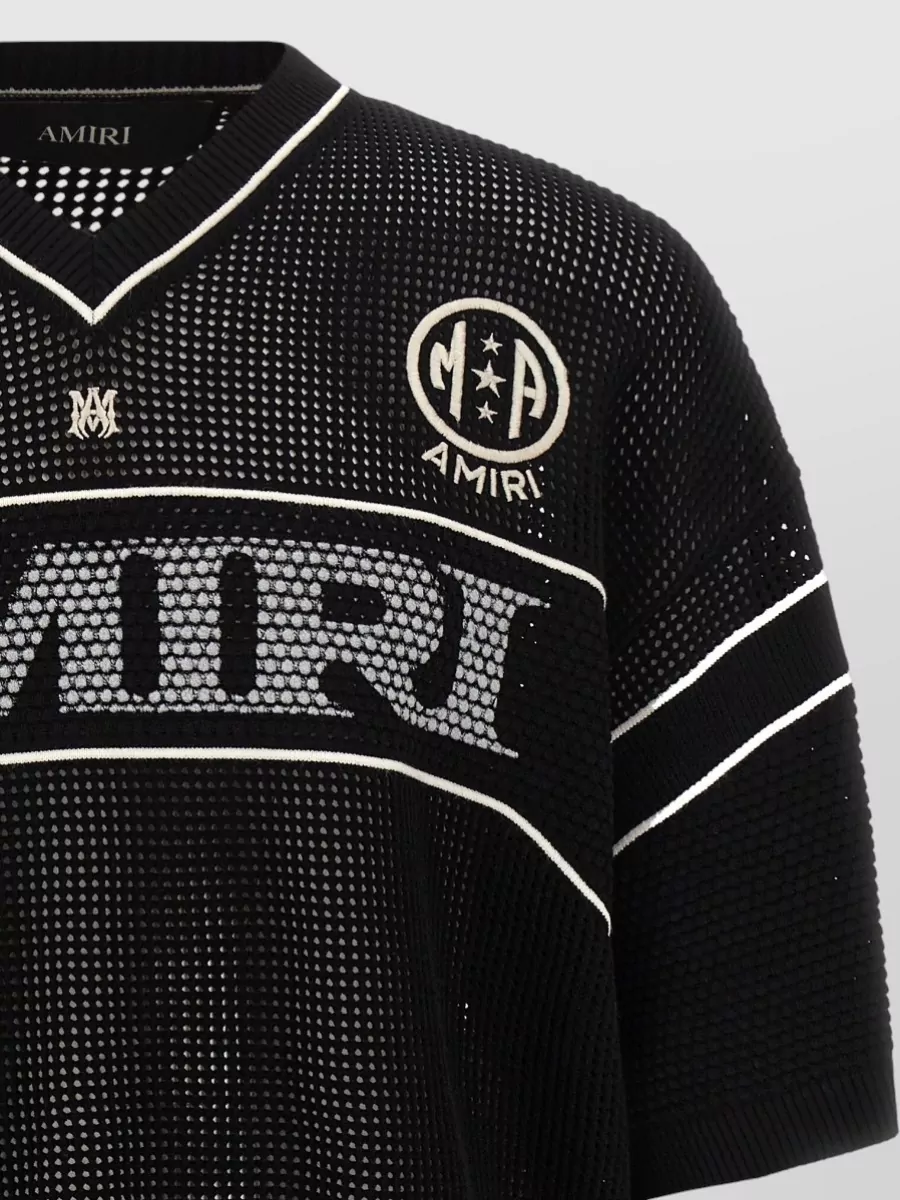 Amiri Sport Mesh V Neck T Shirt Patches