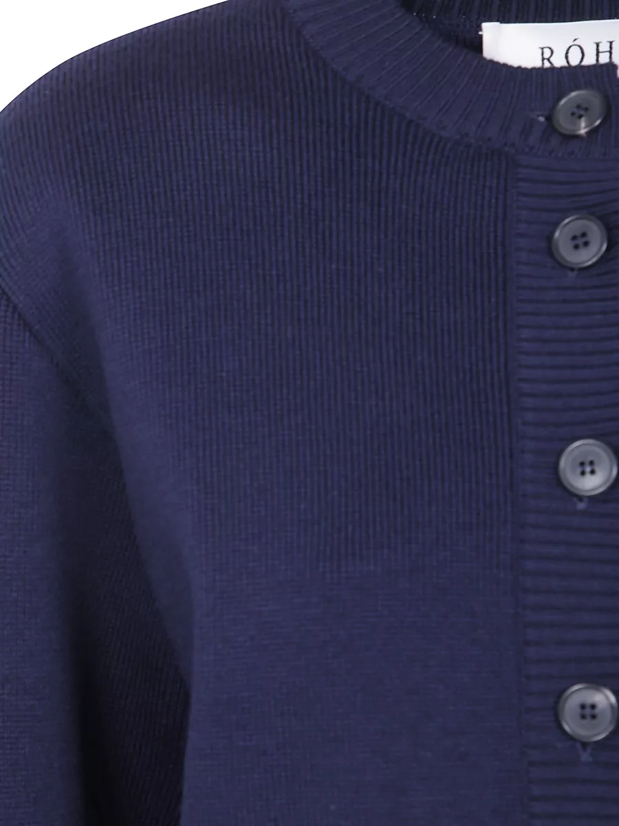 Róhe Merino Wool Statement Shoulder Cardigan