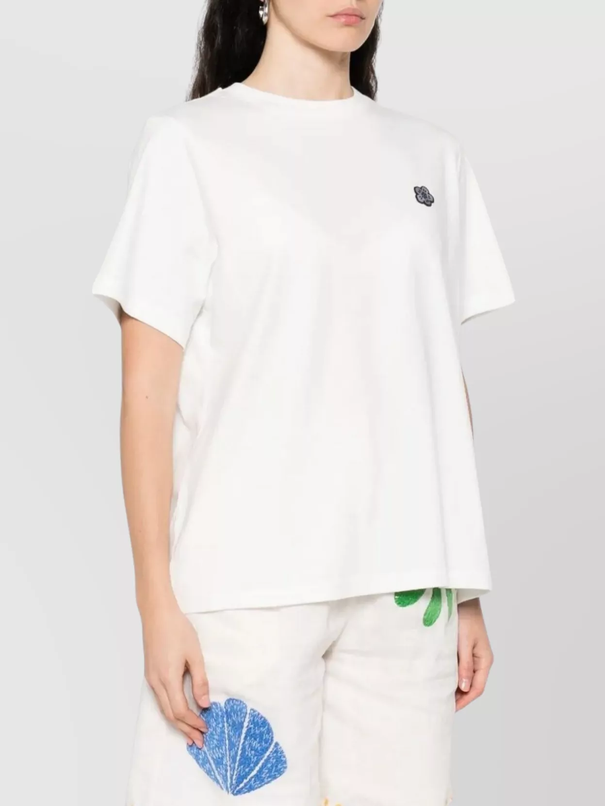 Kenzo Placed Relax T-Shirt Flower Appliqué