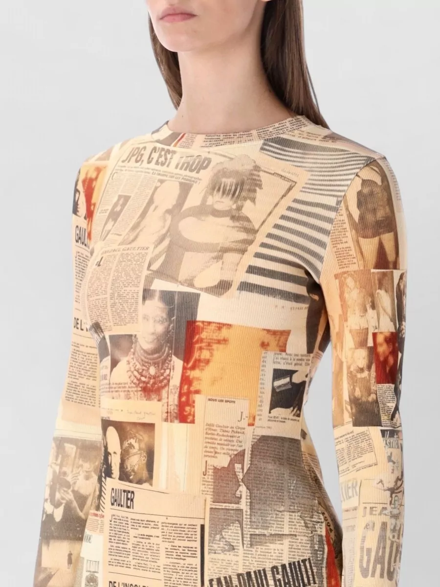 Jean Paul Gaultier Cotton Rib Midi Dress Graphic Journal