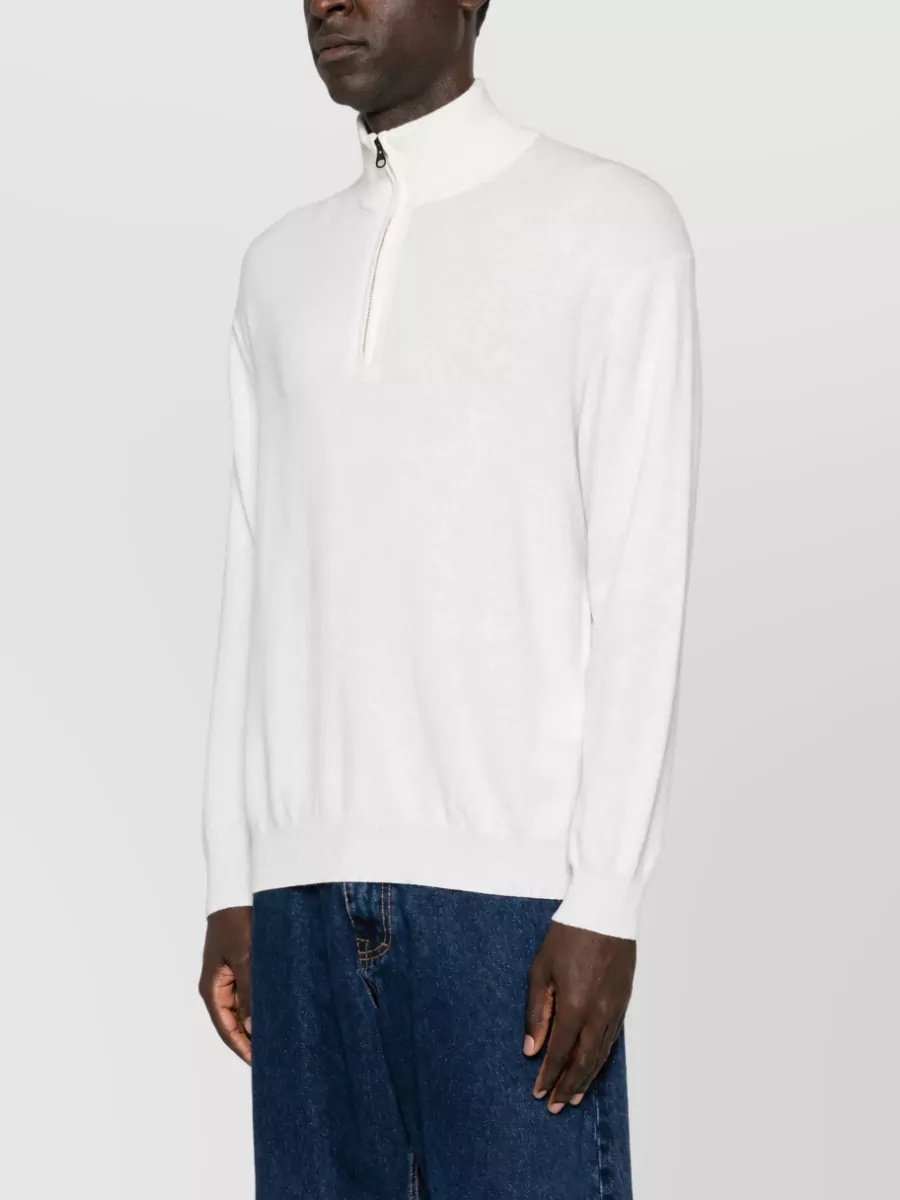 Lisa Yang Cashmere Half-Zip Ribbed Stand-Collar Sweater
