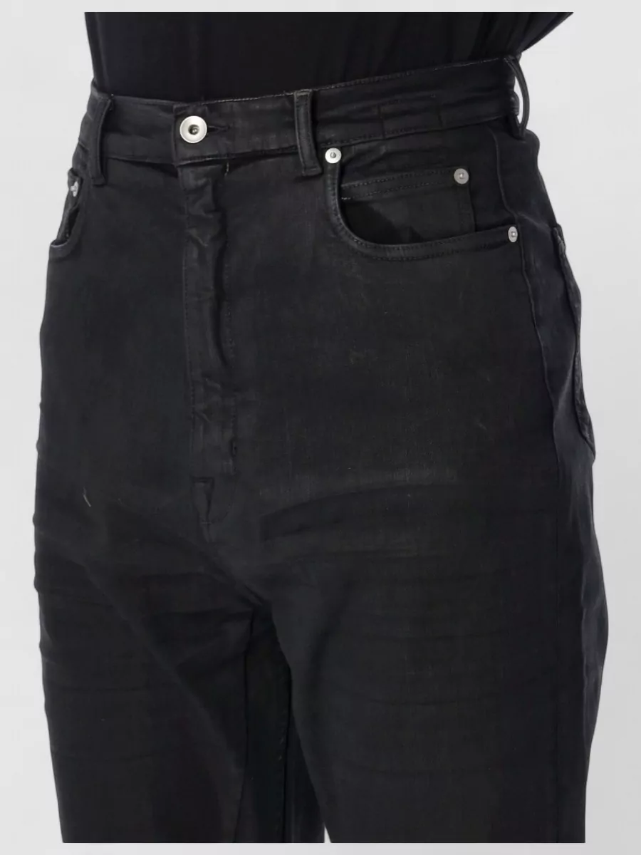 Rick Owens Drkshdw High Waist Coated Denim Bootcut Trousers