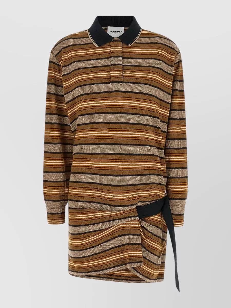 Isabel Marant Etoile striped long-sleeve polo mini dress