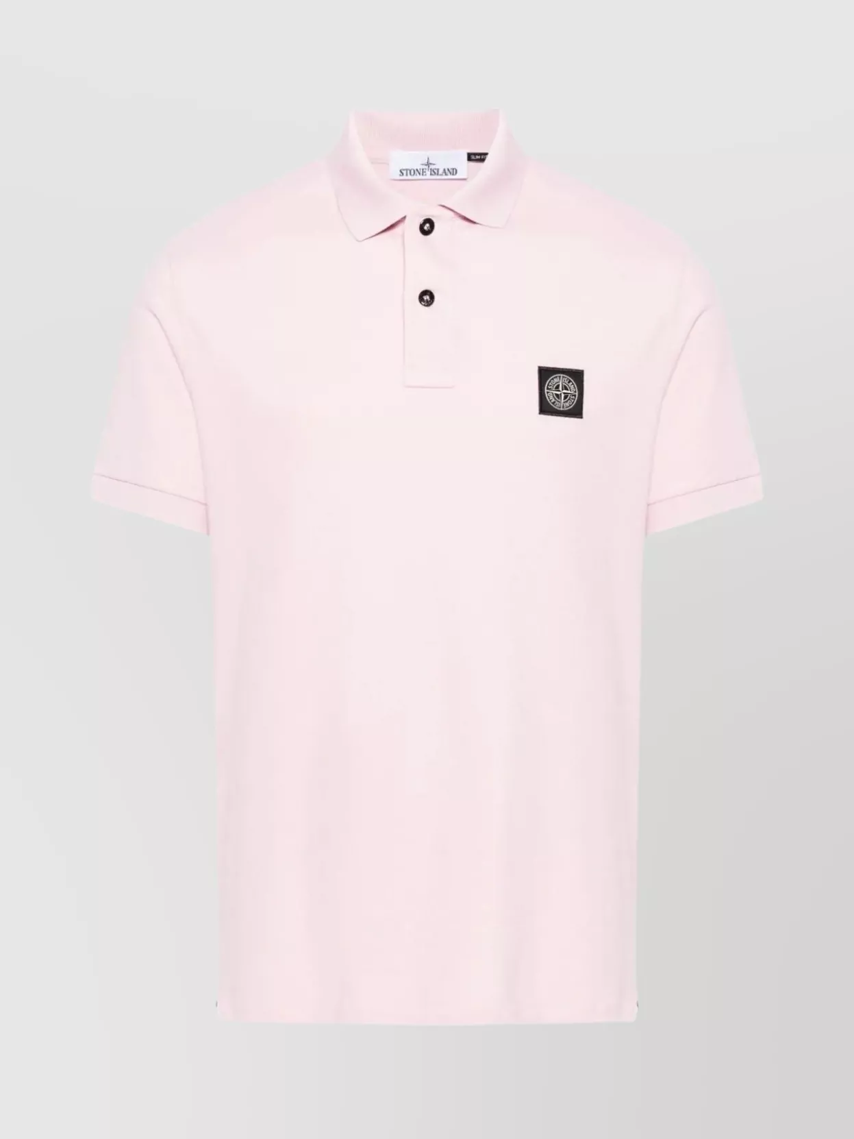 Shop Stone Island Ribbed Collar Polo With Side Slits In White