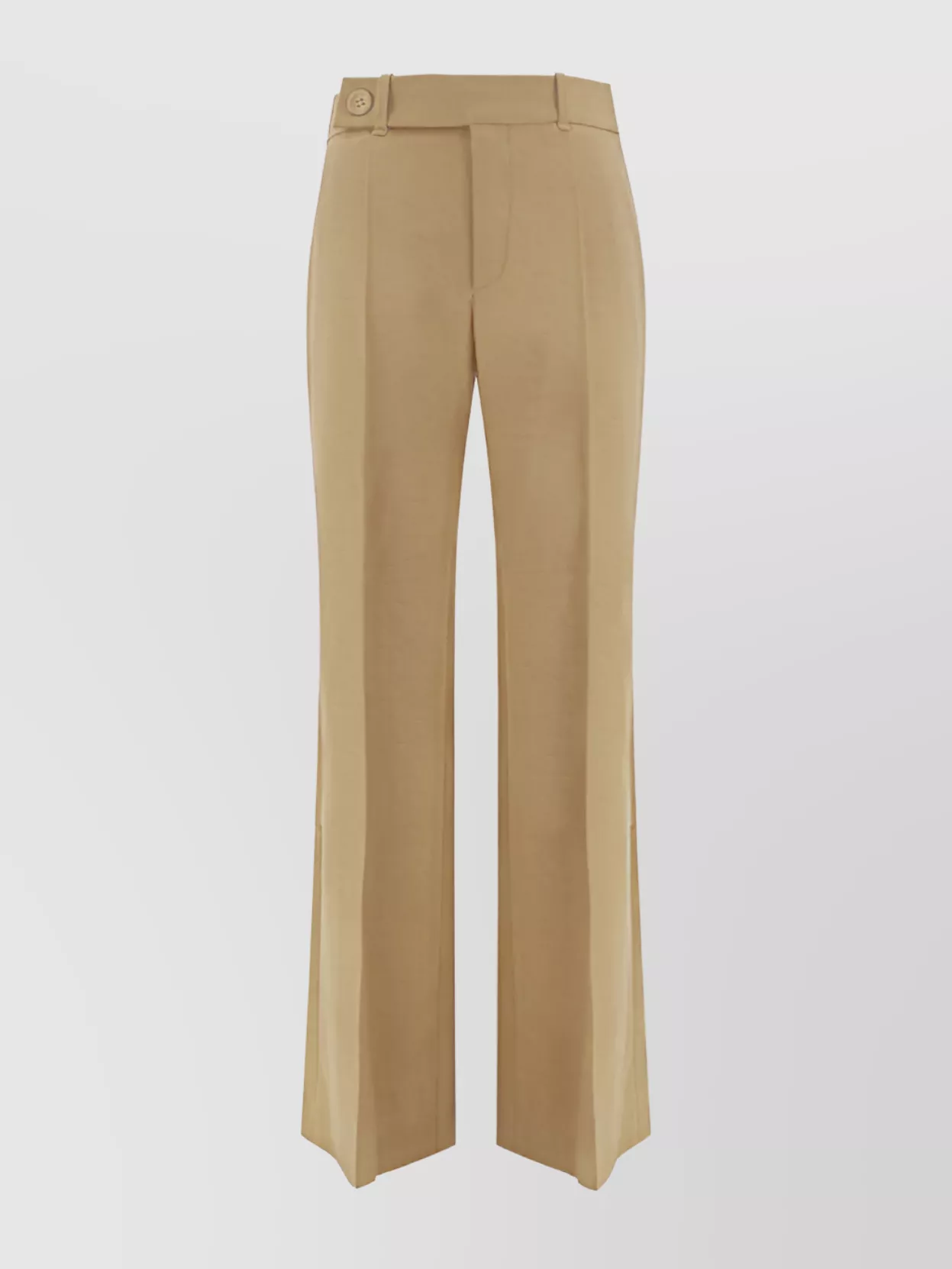 Chloé Wool Wide Leg Trousers With Front Crease In Neutral
