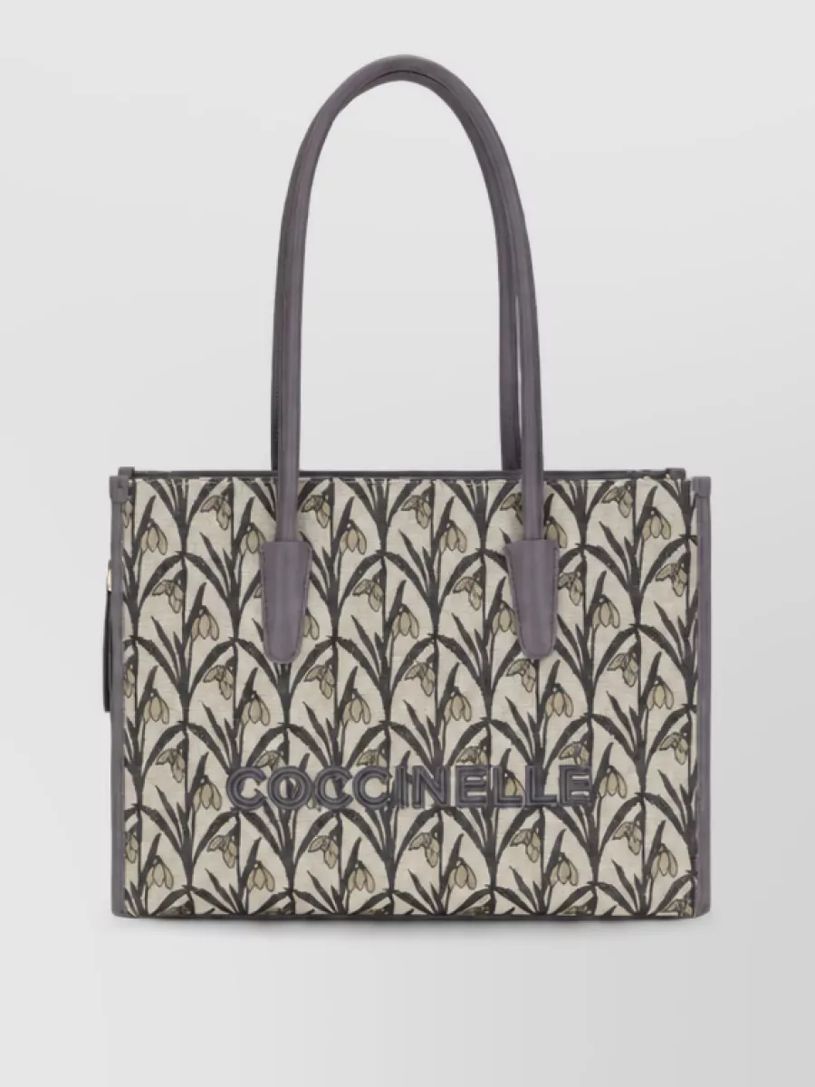 Coccinelle fabric floral-jacquard tote bag