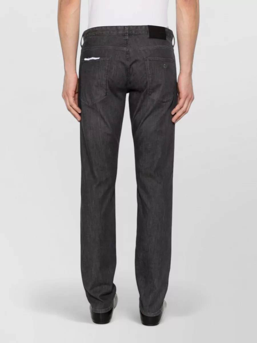 Emporio Armani Denim Cotton Trousers Belt Loops Five Pockets