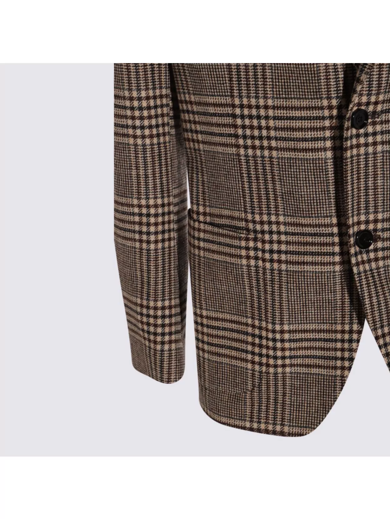 Lardini Checked Pattern Single-breasted Blazer With Front Pockets In Brown