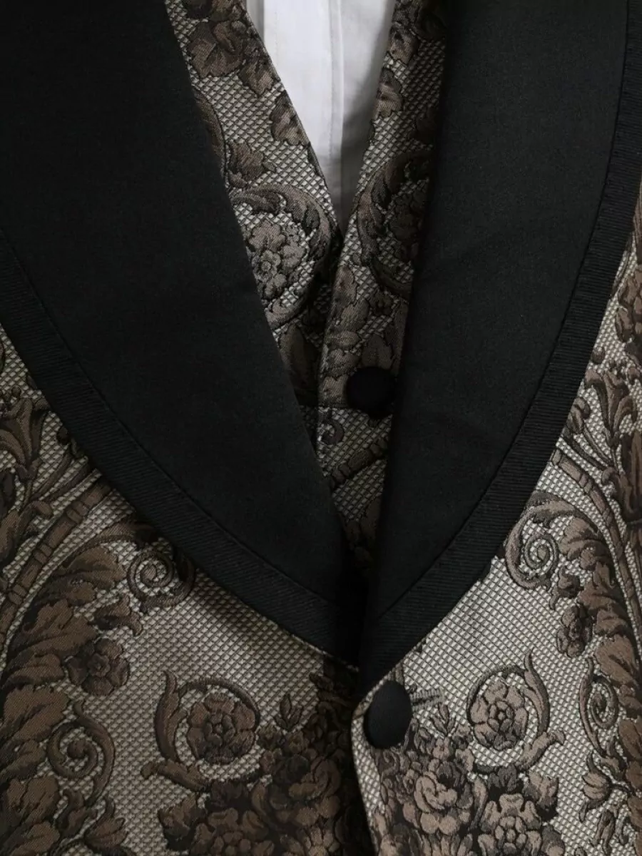 Dolce&Gabbana Silk-Blend Floral Jacquard Three-Piece Tuxedo Suit