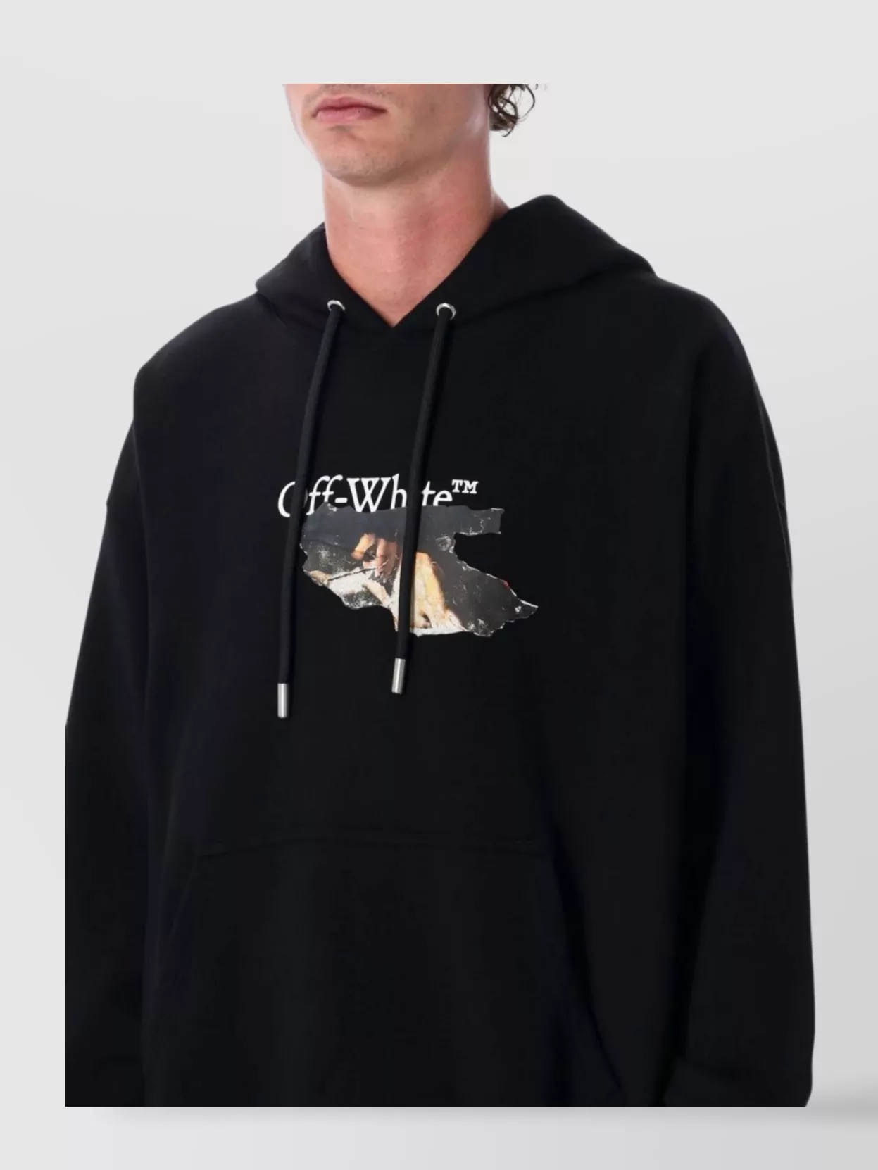 Off-white Graphic Print Hooded Sweatshirt In Black