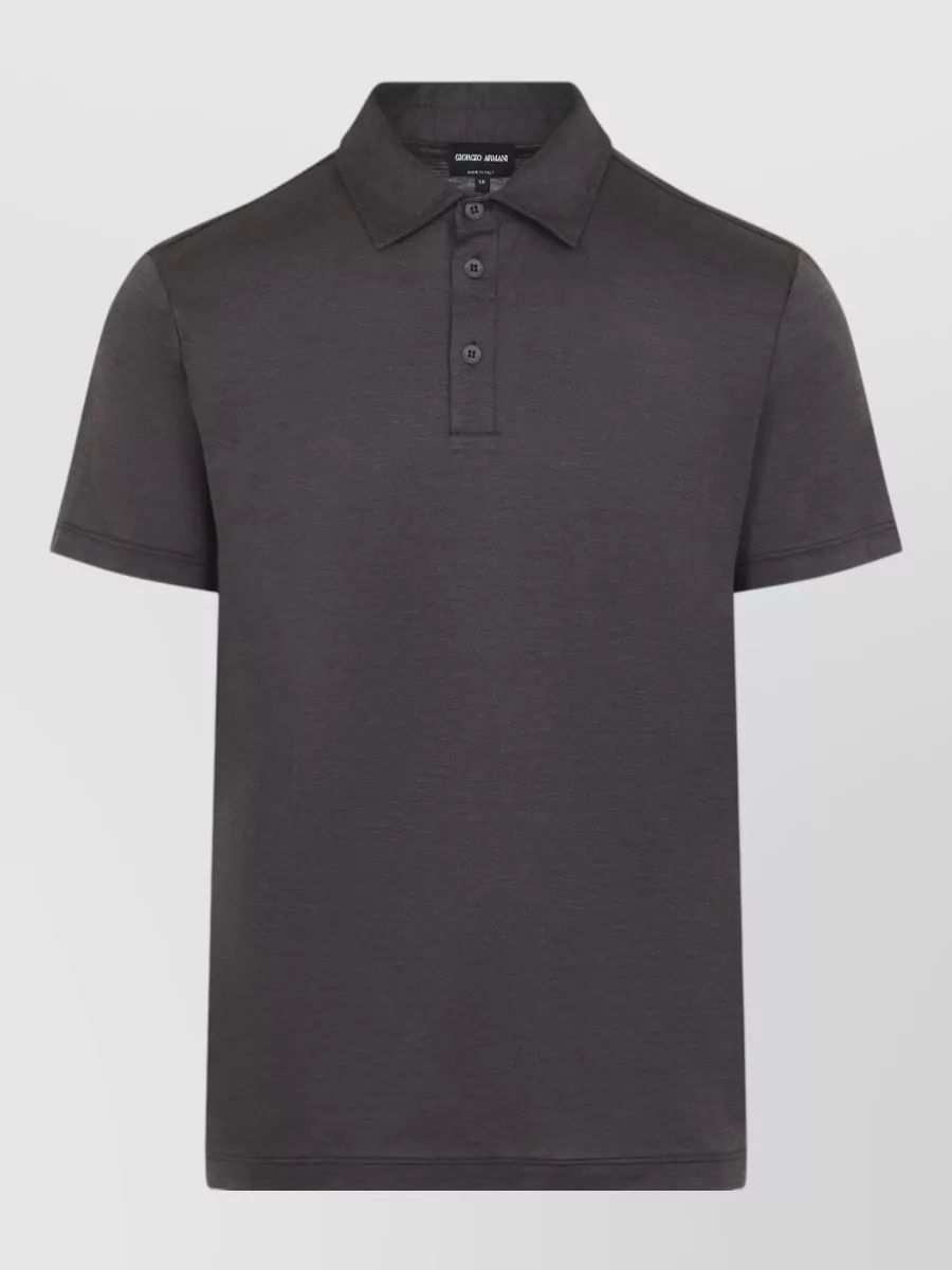 Giorgio Armani Silk Cotton Short-Sleeve Polo Shirt