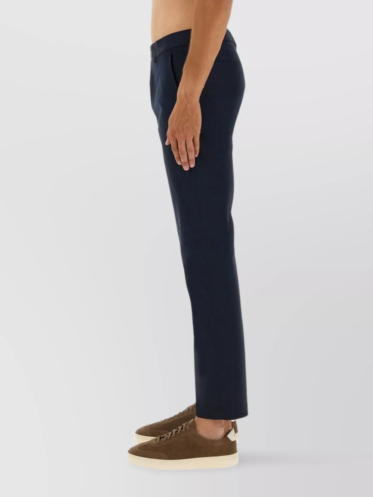 Hugo Boss Tailored Trousers With Pockets And Loops In Blue