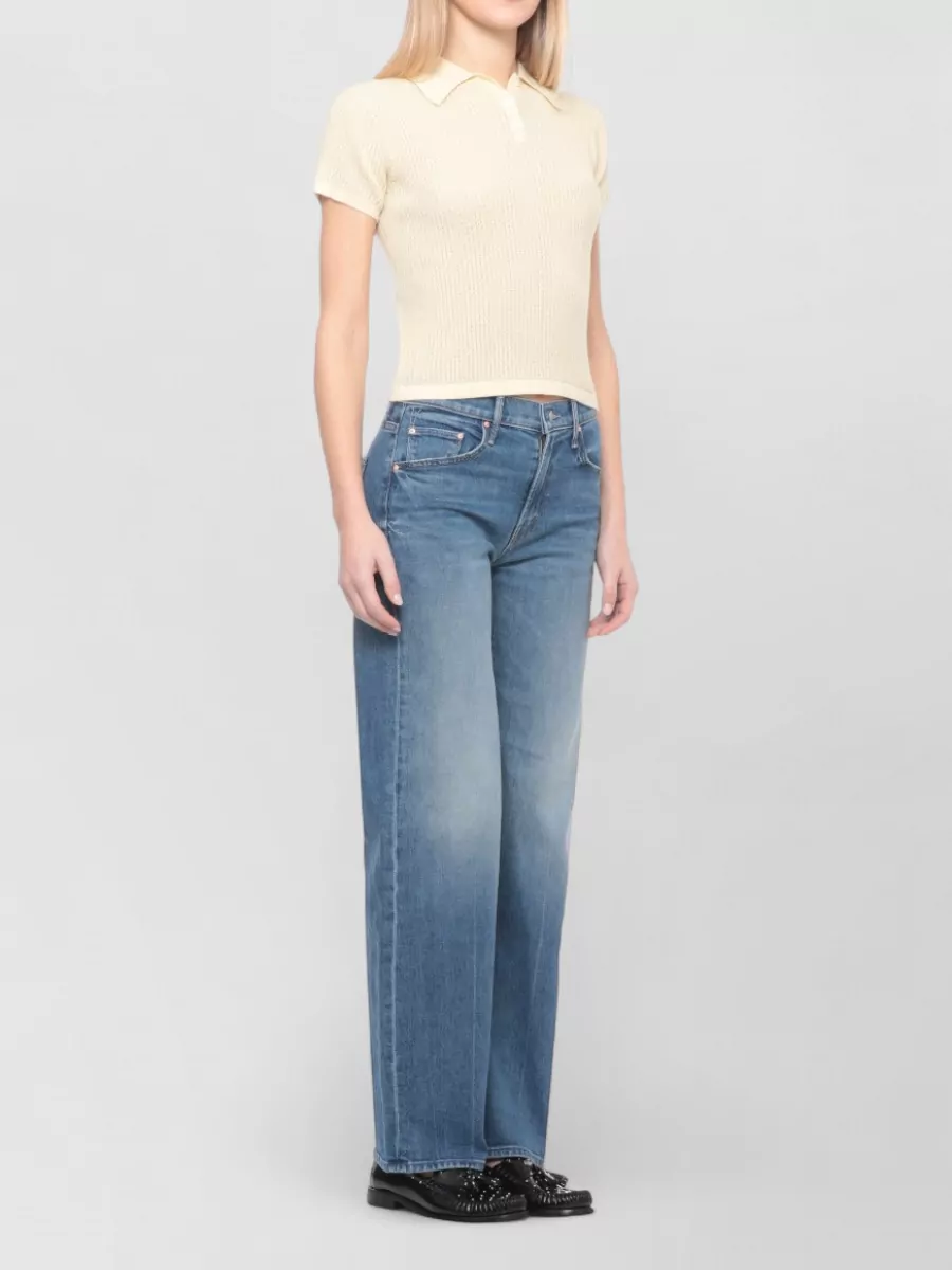 Mother Mid-Rise Wide-Leg Jeans
