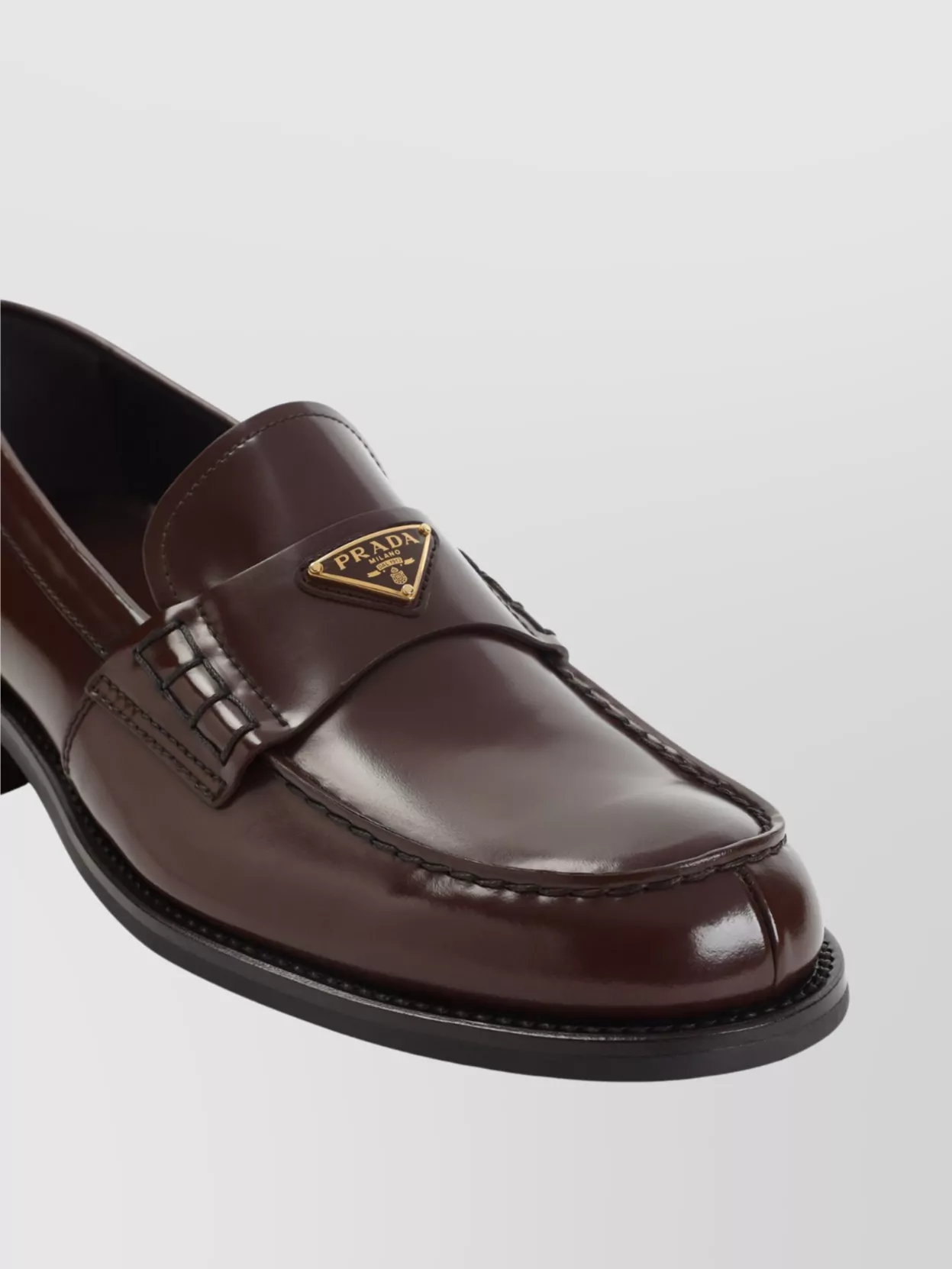 Prada Brushed Calf Leather Lace-Up Loafers