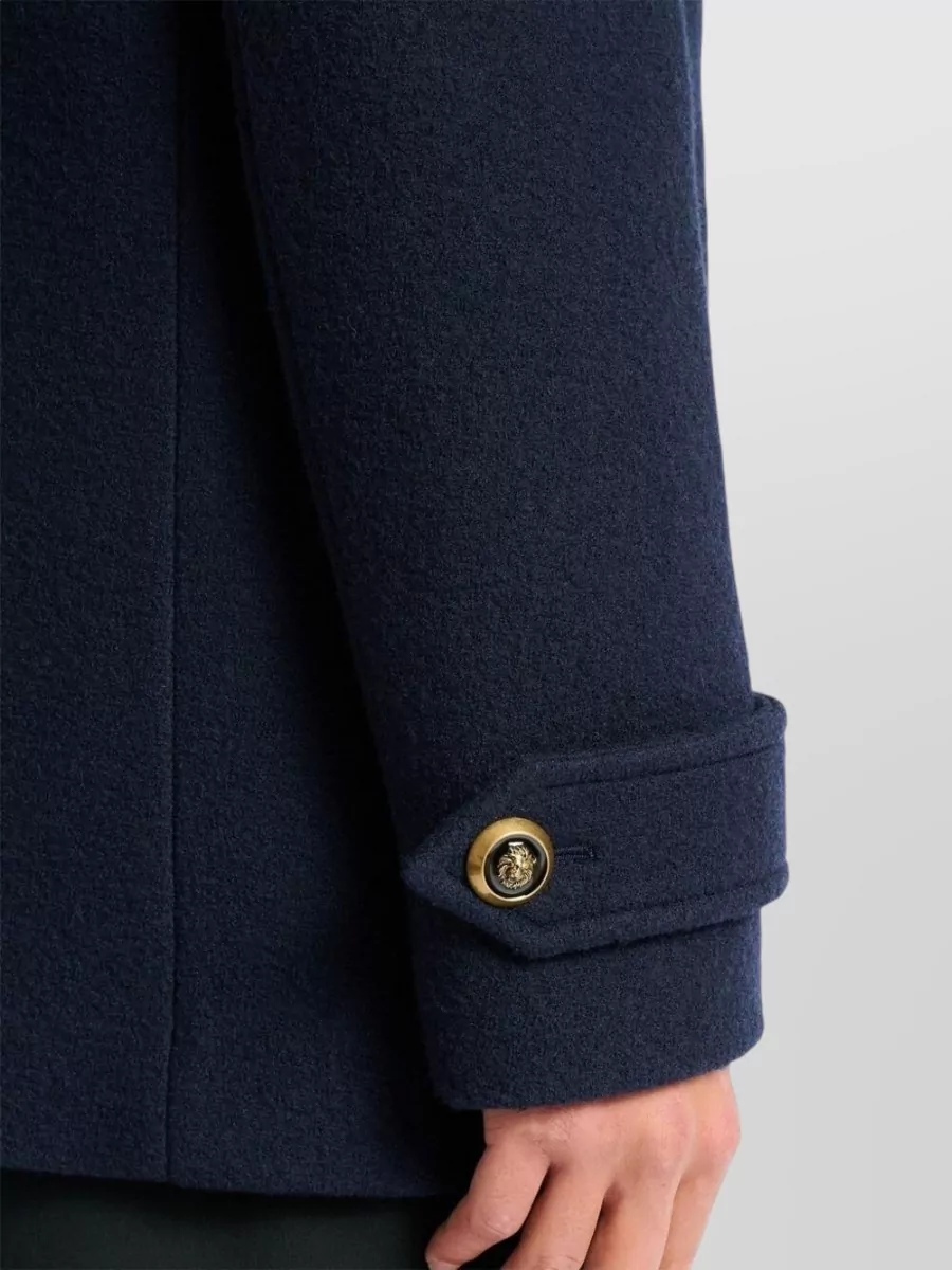 Balmain Virgin Wool Double-Breasted Caban Coat