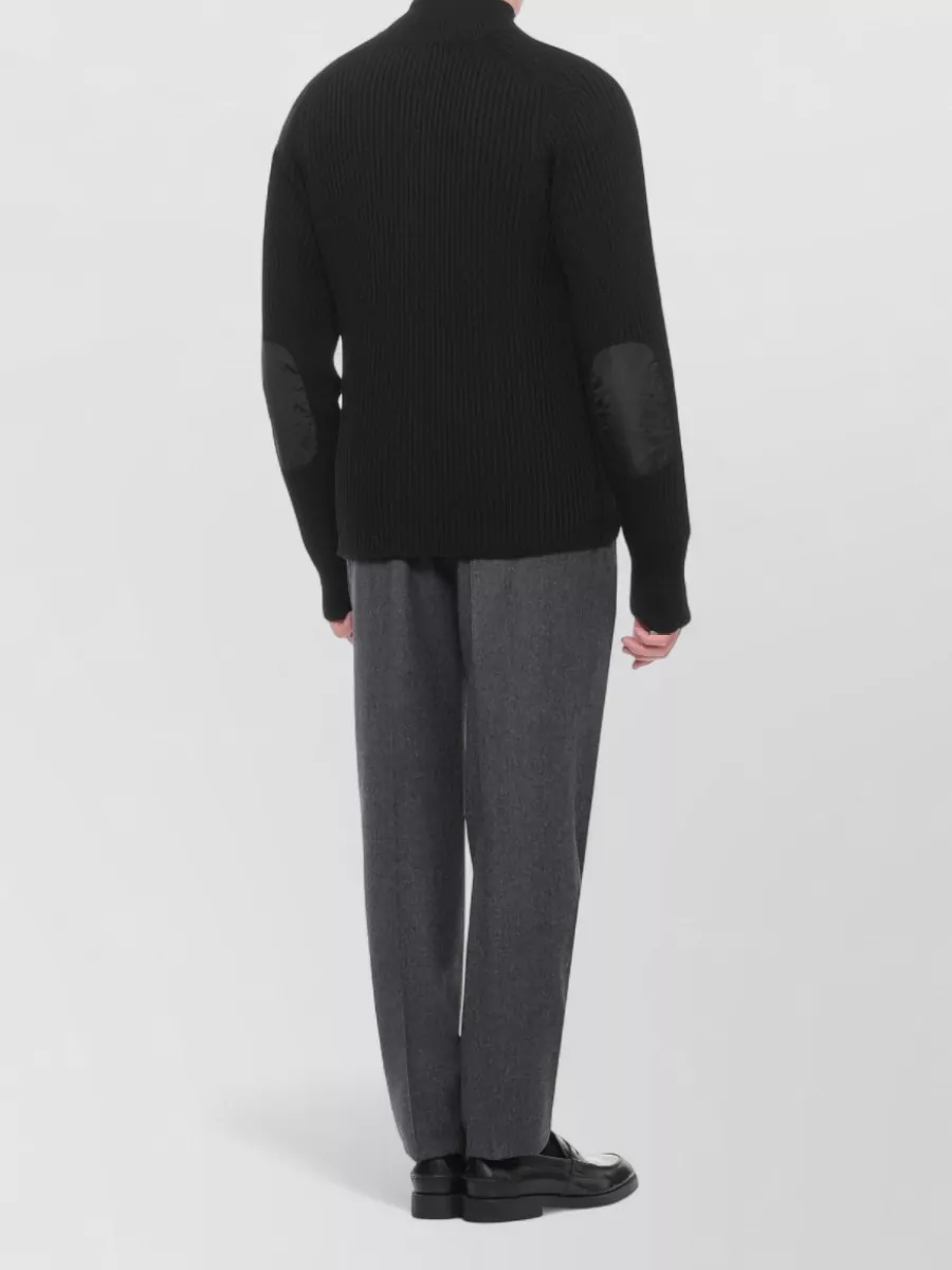 Premiata Wool Cardigan High Neck Long Sleeves