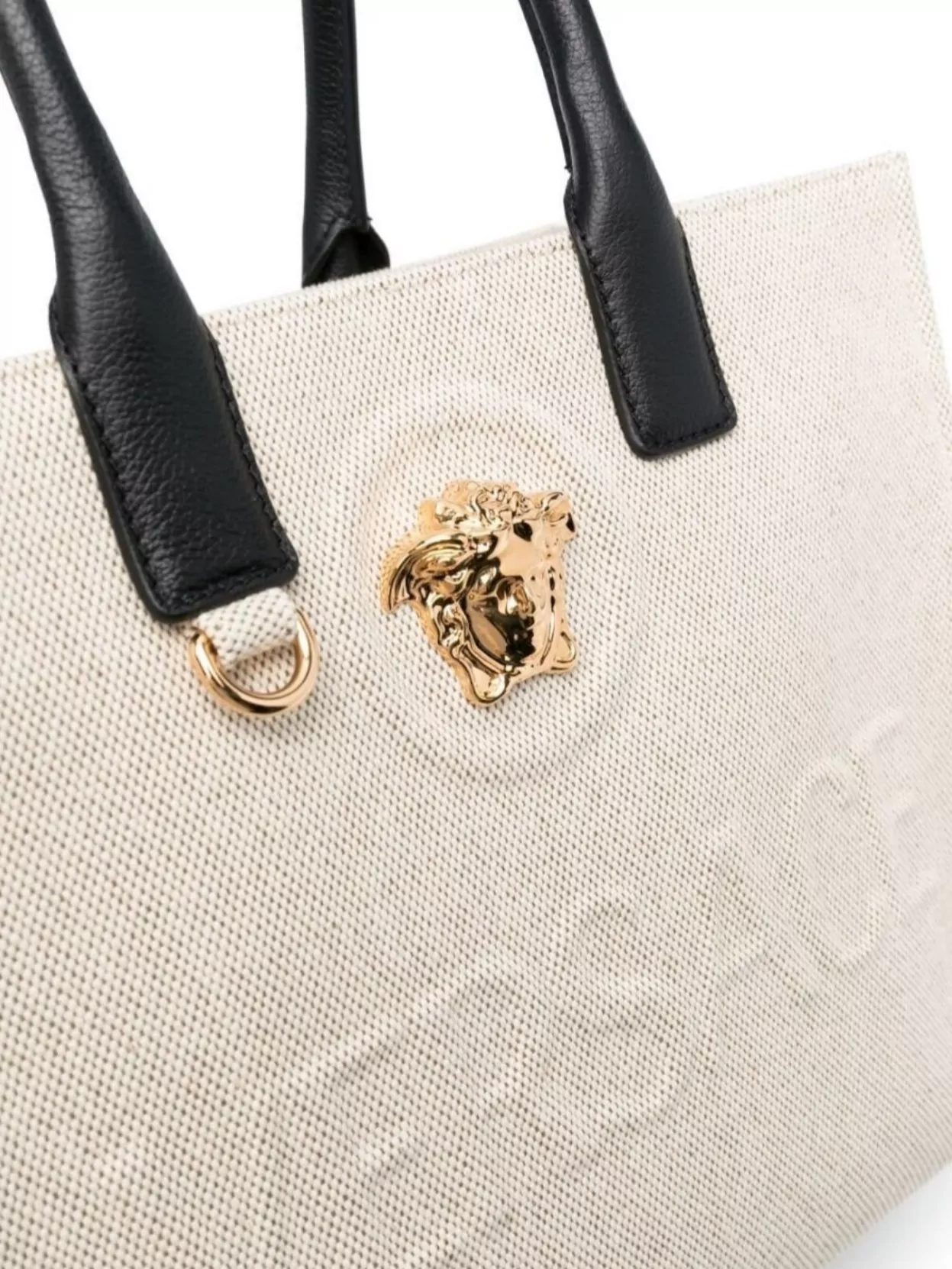 Versace Structured Shoulder Bag Cotton Blend Calfskin