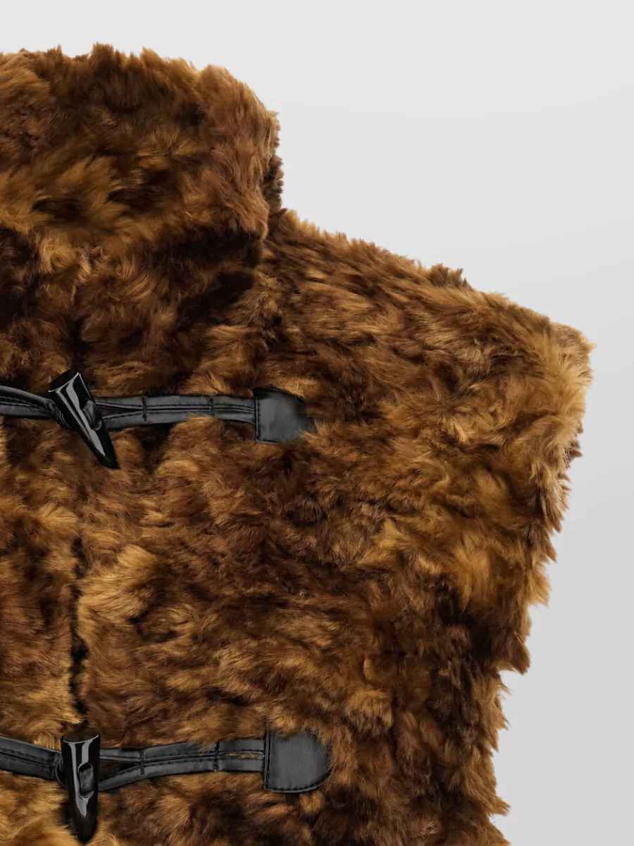 Isabel Marant Etoile Faux Fur Curly High Neck Sleeveless Vest