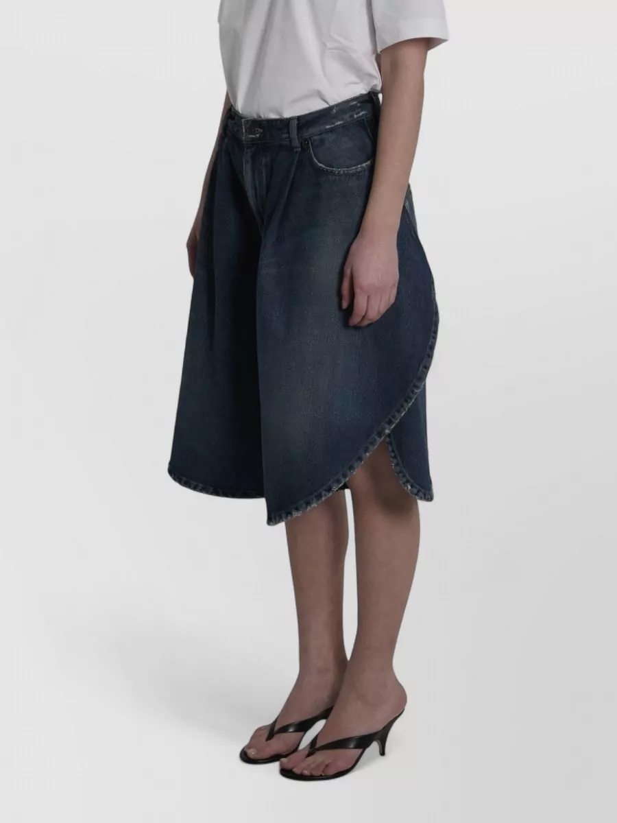 Balenciaga Denim Distressed Regular-Fit Knee-Length Shorts