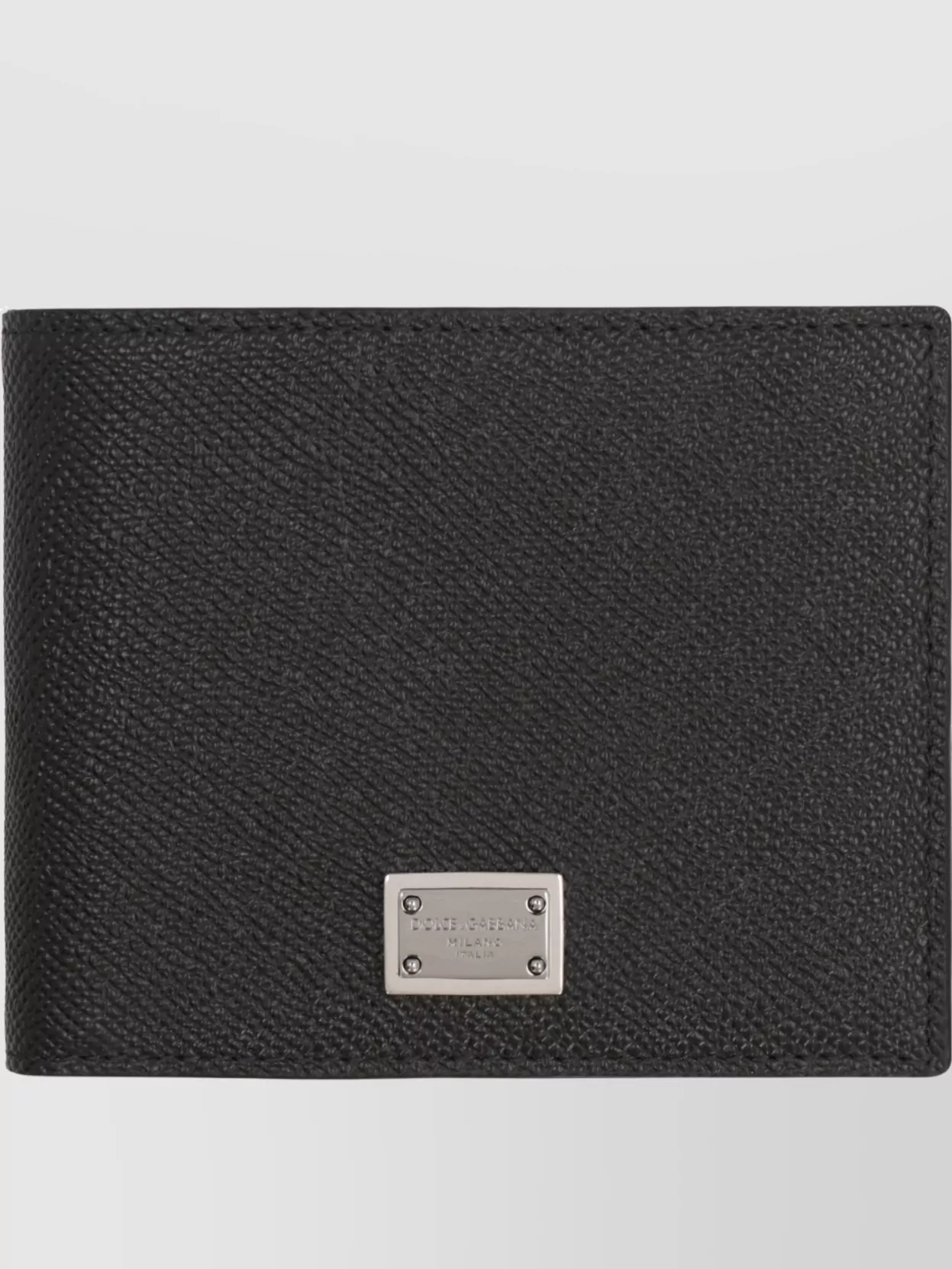 Dolce & Gabbana Black Textured Calf Leather Bi-fold Wallet